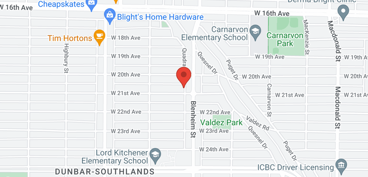 map of 3329 W 21ST AVENUE
